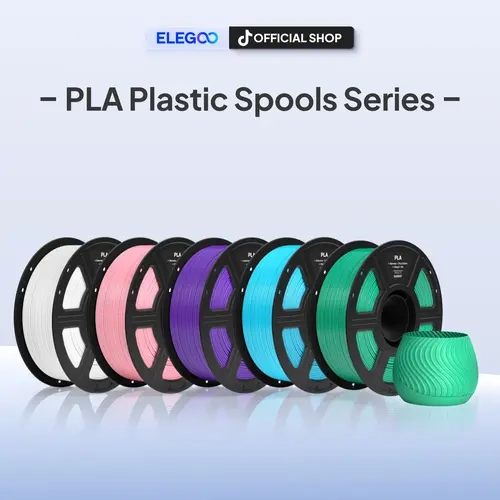 ELEGOO High-Quality PLA 3D Printer Filament (1.75mm, Glossy Plastic Spool) - Low Warp, Odorless, Neat Windings, PLA Basic-Refill/PLA+ Variants, Universal for Ender, P1s, Kobra, Neptune Series, Ideal for Beginners, 3D Printing Supplies,sohochic