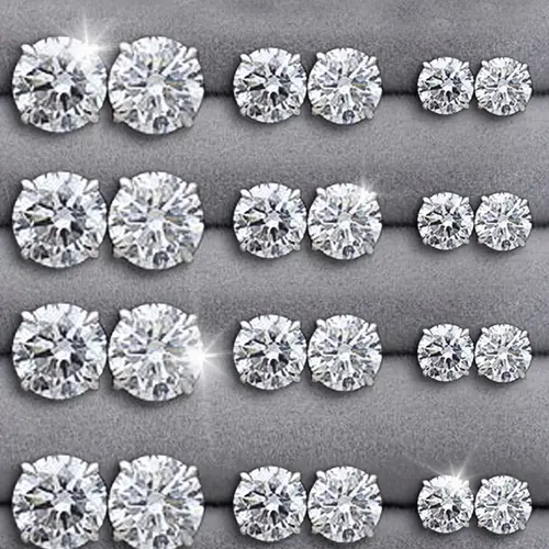 12/24 Pairs Earring Set, Elegant Geometric Artificial Zircon High Quality Earrings, Unisex Jewelry for Daily Wear, Party, Wedding Gifts
