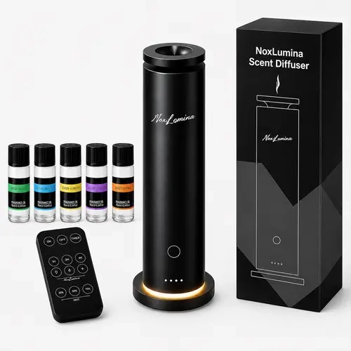 Nexillumi  Waterless Diffuser Gift Set, Scent Diffuser Discovery Kit Covers up to 1200 sq ft, Cold-Air Aromatherapy Diffuser for Home, Birthday & Holiday Gift, Plug-in Not Rechargeable, Remote Control, Timer, Night Light & 5 Essential Oils Included