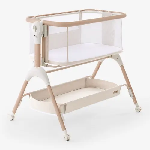 [sohochic] HARPPA Cuddly Signature 3-in-1 Rocking Baby Bassinet - Bedside Sleeper with Mattress & Cover (No Sheet), Cradles, Breathable Mesh, 5 Height Adjustable, Large Storage