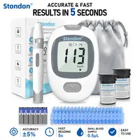 Stondon Blood Glucose Monitor Kit - Accurate No-Coding Diabetes Testing Kit with 1 Glucometer, Lancing Device, Battery, 100/50 Strips, 100/50 Lancets, Small Blood Sample, Easy to Use, Accurate Test,  homeessentials travelessentials sohochic