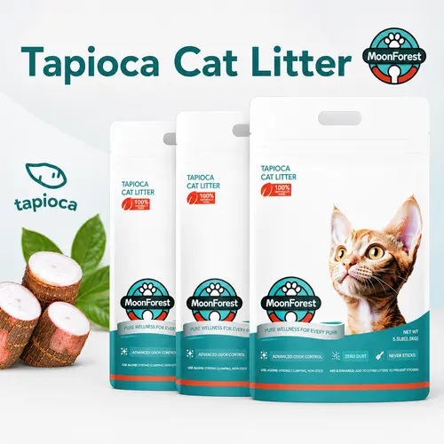 Moonforest Tapioca Cat Litter, Low Dust Kitty Litter with Fast Clumping & Odor Control, Ideal for Multi-Cat Homes #tiktokshopbacktoschool,sohochic