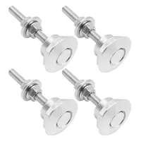 GJANSH 4Pcs Universal Aluminum Quick-Release Lock Latches, 1.25-Inch Diameter Silver Vehicle Fasteners for Bumper, Hood and License Plate toolupgrade