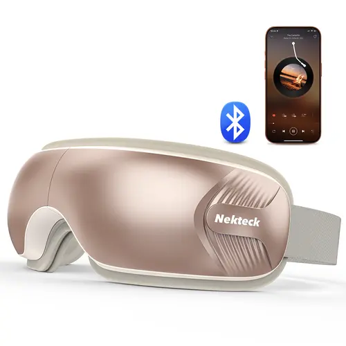 Nekteck Eye Massager with Heat & Bluetooth Music, Comfort Eye Mask for Relaxation, 5 Massage Modes, 15 mins Auto-Off, Ideal Gift for Men & Women,Christmas 's Day Present