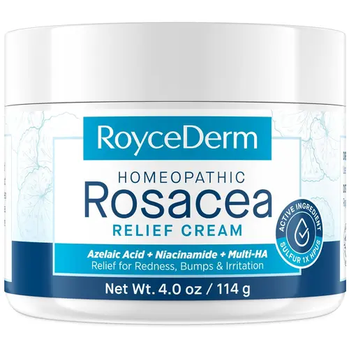 Roycederm Rosacea Treatment Cream for Adults - Azelaic Acid, Niacinamide, Sulfur, Centella Asiatica Daily Moisturizer & Mist, Calming Soothing Eczema Relief for Face Redness