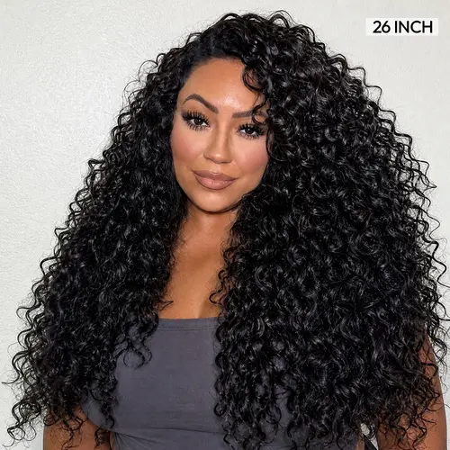 [NEW]CurlyMe 3 In 1 Half Wig Indian Curly Glueless Install Half Wig Thick & Bouncy Seamless Flip Over Wig with Defined Curls & Drawtring Beginner Friendly #TikTokShopBackToSchool #SohoChic