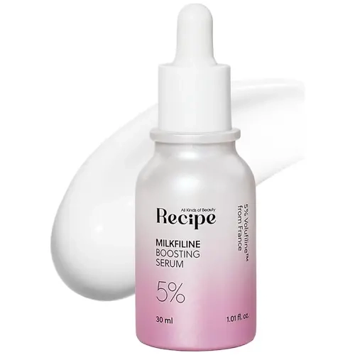 RE:CIPE Milkfiline Boosting Ampoule - Official Product Age-Defying, Soothing & Hydrating Face Serum with 5% Volufiline, Niacinamide & Azelaic Acid for Dull, Dry Skin - Lightweight, Firming Korean Skin Care 1.01 fl oz