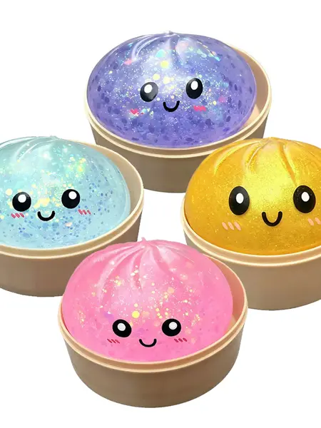 Glitter Dumpling Squishy with Box, Soft Sensory Squeeze Toy for Stress Relief, Mystery Glitter Dumplings, Decompression Dough, Not Blind Box, You Can Choose Your Favorite Color Freely summerwins,deals for you,restock