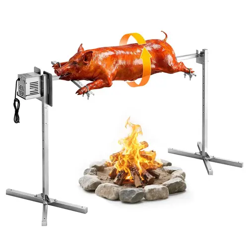 VEVOR Rotisserie Grill, AC120V 8 Level Height Rotisserie Grill Kit, BBQ Grills Rotisseries Kit with 132 lbs Load Capacity, 38W Motor, Stainless Steel Automatic Grilling Kits for Parties#SohoChic
