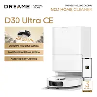DREAME D30 Ultra CE Lite Robot Vacuum and Mop with Auto Dust Emptying, 25,000Pa Suction, 0.41in Mop Lifting, Multifunctional Base Station, Mop Self-Washing, Smart Obstacle Avoidance, White,back to school,back to school haul