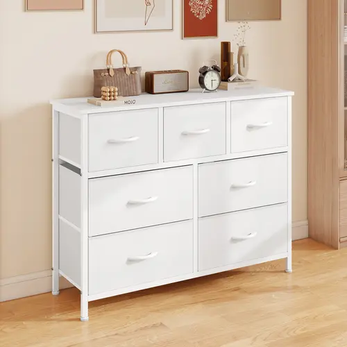 7-Drawer Fabric Dresser - Multi-Functional Indoor Furniture, Modern Storage Cabinet, Drawer Storage Cabinet, Dresser for Bedroom, TV Stand, Bedside Table with Shelves & Home Decor