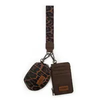 Wrangler Leopard Print Dual Pouch Wristlet for Women