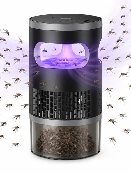 Indoor Insect Trap - Effective Suction & UV Light Catcher for Mosquitoes, Fruit Flies, Gnats & Moths - Quiet & Non-Zapper for Home