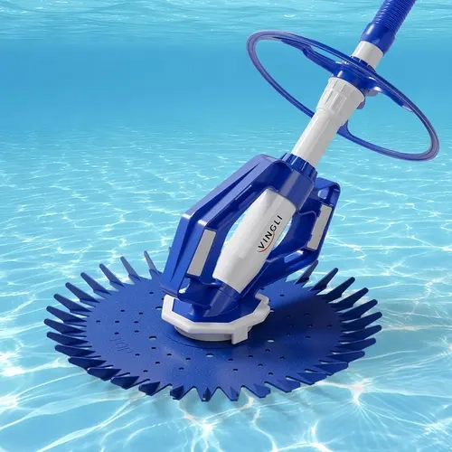 VINGLI Suction-Powered Automatic Pool Vacuum Cleaner - Creepy Crawler Sweeper with 33FT Hoses, 1.5" Pipe Caliber, Wall Clean Function, Assembly Required Pool Cleaning Equipment