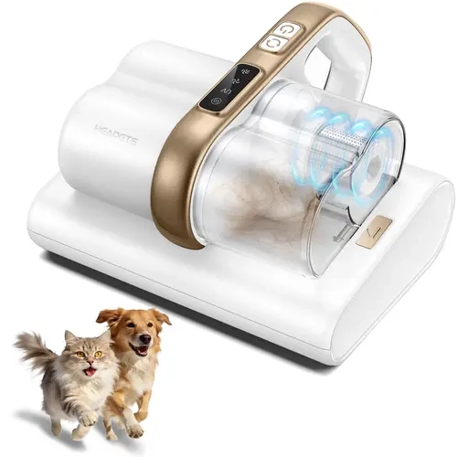 【2026 New Arrivals】Heapets P366 Mattress Vacuum Cleaner, House Cleaning Gadgets Dust Suction Machine with 16Kpa Suction, 275nm UV-C Clean, 149℉ Heat, Ultrasonic, Dual High-Speed Roller Brushes, H13 HEPA Filter, 650ml Large Dual Dust Cup for Pet Hair, Bed,