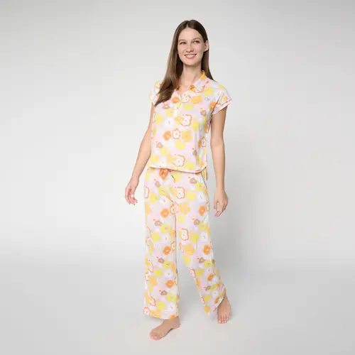 Ocean Pacific Notch Collar Henley Pajama Set