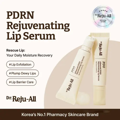 [Official]Dr.Reju-All Advanced PDRN Rejuvenating Lip Serum – Hydrating Lip Balm with Lipozip PDRN for Glowy, Dewy Lips – Gentle Exfoliating & Smoothing Lip Moisturizer – Hibiscus & Lactic Acid – 0.3 Fl Oz, Aha, Mild