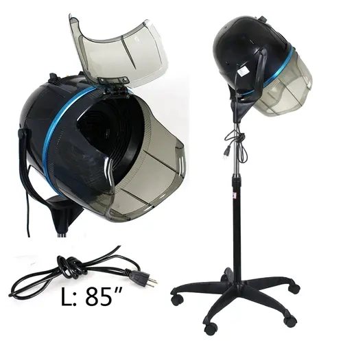 Segawe 1300W Professional Rotary Bonnet Blow Dryer with Stainless Steel Adjustable Stand-Up Hood, Variable Temp, Timer, Moisturizing Rotary Backflow System & Easy Mobility for Salon, Home Use,sohochic