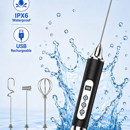 ODIFORGO Modern Cordless Automated Milk Frother, IPX6 Waterproof USB-C Rechargeable Handheld Electric Foam Maker with 3 Speeds, LED Display, 3 Replaceable Whisks, Automatic Self-Cleaning, 15-Minute Auto Shut-Off for Coffee, Latte, Traveling,sohochic