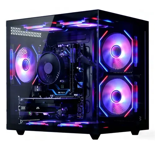 Suevery Prebuilt Gaming Desktop PC,  Ryzen 5 6-Core Up to 4.1GHz, 16GB DDR4, 512GB SSD, RX 560 4G GPU, WiFi 6, RGB Gaming Tower, Black, for Student Home Office & Casual Gaming