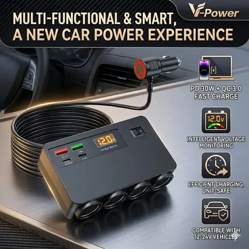 120W Multi USB Car Charger Fast Charge, 8-in-1 Smart PD Vehicle Power Adapter, Multiport Car Charger Block Compatible with iPhone 16/15/14, Samsung Galaxy, iPad, Road Trip Essentials,toolupgrade