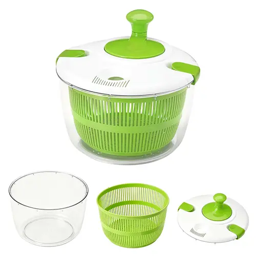 Fresh Salad Spinner Large Salad Spinner 5QT with Lid & Double-Lock Handle, Manual Lettuce Spinner & Vegetable Dryer, Fruit and Vegetable Washer, Easy Spin Salad Dryer Bowl, Kitchen Colander for Lettuce, Herbs, Greens & Produce  Utensils,sohochic