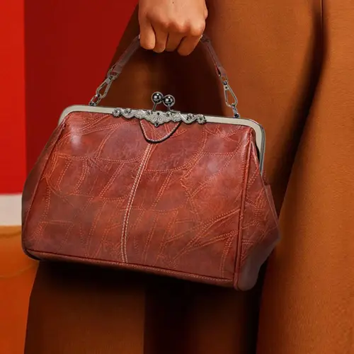 Women's Elegant PU Leather Crossbody Bag - Fashionable Large-Capacity Purse Shoulder Bag, Vintage Chic Shoulder Purse for Work & Daily Use, Fashionable Crossbody Bag, Plain