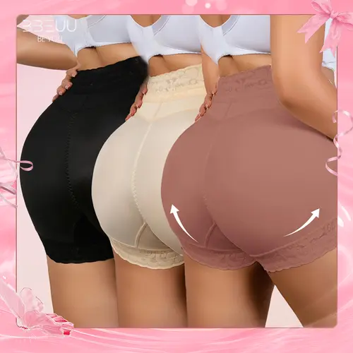 BBEUU Women's High-Waist Shapewear Panties –  Lace Mesh Breathable, Anti-Slip Strip, Sexy Elegant Daily Underwear