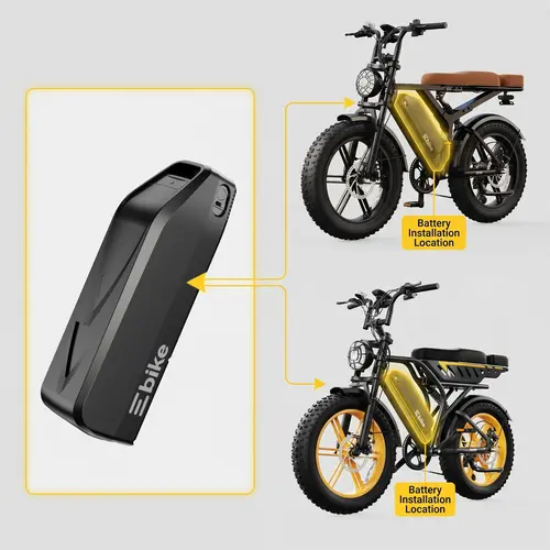 48V 15Ah Replacement Battery for R9 & X6 Electric Bike | Removable Lithium Battery for EBIKE US Ebikes