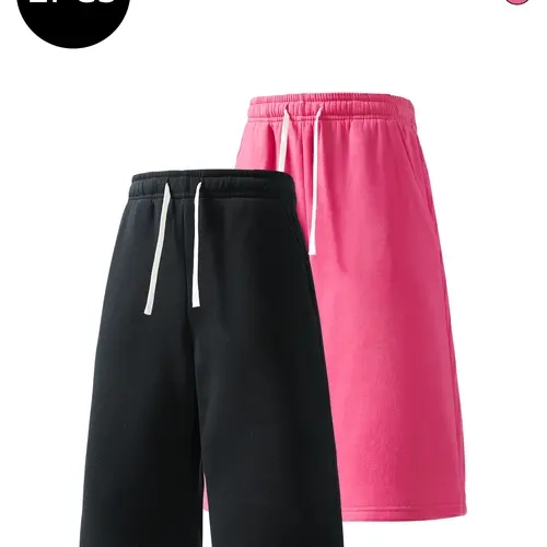 2-pack men’s summer athletic shorts—breathable seven-eighths shorts for running, workouts, fitness, and everyday casual wear.