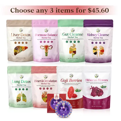 iTREE Vital-Tea Custom Blend - Choose Any 3 Items, Herbal Flavor, Wellness Tea, Caffeine-Free, Non-GMO, Sugar-Free, Burdock Root, Daily Beverage for Adults, Back to School