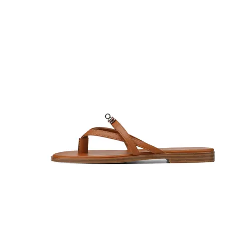 ReneChristine Women's Minimalist Square-Toe Leather Thong Walking Sandals - Casual Comfy, Durable, Fashionable Comfy Shoes, 3-Color (Brown/Black/White) Summer Footwear for Back to School, Casual Comfy Sandals,back to school,back to school haul,sohochic