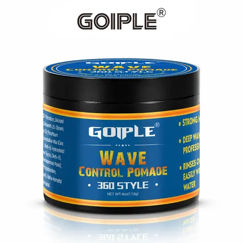 Goiple Strong Hold Wave Pomade, 360 Waves Styling Cream for Black Men, Hydrating & Easy Wash, Laid Waves with No Build up