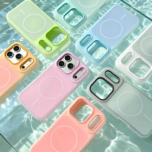HISTORYOO Dual Layer Jelly Soft Matte Clear Silicone Hybrid Candy Color-Blocking PC Case for iPhone 18 Pro Max 17 16 15 14 Plus 13 12 11 Pro Magsafe, Pop Socket & Standing Holder NO support, 2 In 1 Defender Luxury Magnetic not strong Shockproof Back Cover