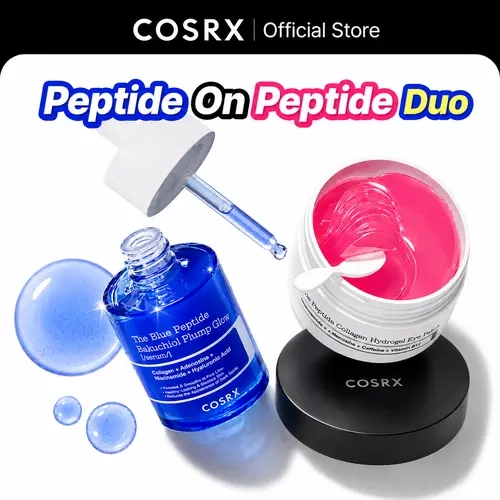 [BEST] [COSRX Official] Peptide on Peptide DUO l Layered Peptide Care for Plump, Firm-Looking Skin l Copper Peptide Bakuchiol Serum + Peptide Collagen Eye Patch | Wrinkle Care, Saggy Skin, Under Eye Puffiness