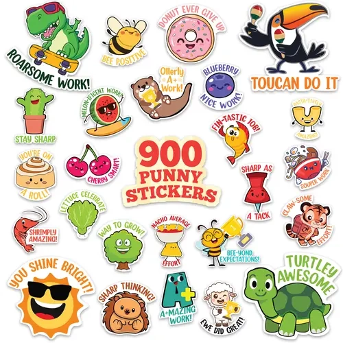 Decorably 900 Teacher Stickers for Kids Classroom, Reward Stickers | Teacher Stickers for Classroom, Reward Charts, Positive Reinforcement & Kids