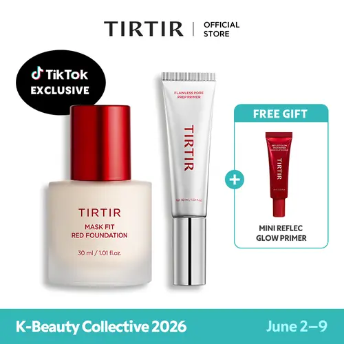 [NEW] [TIRTIR Official] All Day Flawless Duo l Mask Fit Red Foundation + Flawless Pore Prep Primer