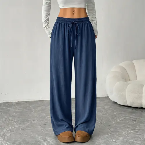Women’s summer breathable, comfortable casual long pants — new fashion, versatile loose wide-leg trousers for everyday wear