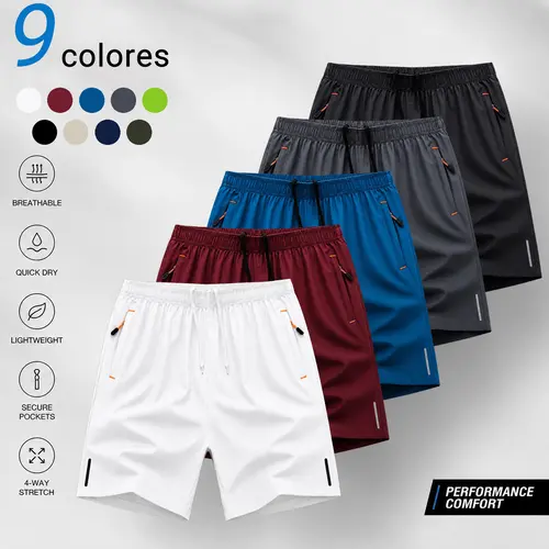 Men's Medium-Length Athleisure Shorts - Quick Dry Shorts, Breathable, Neutral-Colored, Lite, Soft Premium Fabric, Versatile, Comfortable, Stylish Fit, for Gym, Running, Warm Weather Casual Wear, Size S, Breathable Sport Shorts