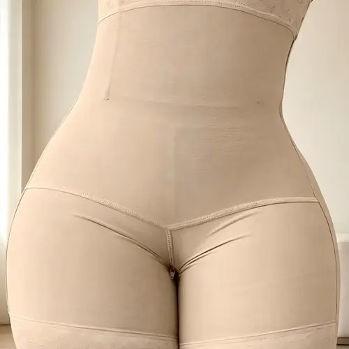 Colombian Faja High Waist Compression Shapewear Pants, Sin Costuras Lace Waistband Pants, Strong Control Abdomen Levanta Glúteos, Free Adjustable Shoulder Strap Included, Hip Pads, Shapewear Clothing