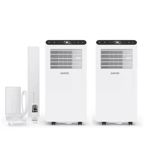 2 PCS 8000 BTU Portable Air Conditioner for Apartment, Home Office,Ktchen,Garages,Dorms,3-in-1 Cooling, Fan & Dehumidifier – 550 Sq.Ft Coverage, LCD Display, Remote, Washable Filter, Easy Mobility, Windowless Design, White – 2PCS