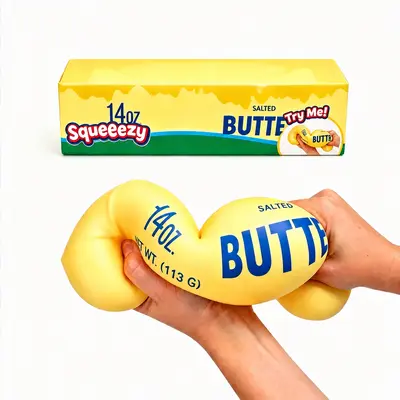 New Ultra Soft Fast Rebound Butter Stick Squeeze Toy, Realistic Food Model Stress Relief Fidget Toy, Unique Fun Squishy Toy
