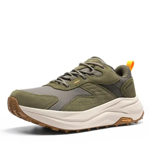 【SohoChic】NORTIV 8 Men's Waterproof Leather Mesh Trail Shoes - Wide Toe Box, Low Drop Rubber Sole, 1 Pair Breathable Fabric Footwear, US Sizes, for Outdoor Trekking, Daily Walking, Sports & Outdoor Activities