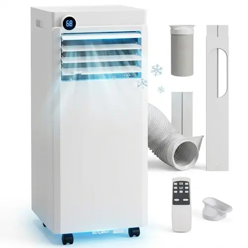 Garvee 10,000 BTU 6-in-1 Portable Air Conditioner 6-in-1 AC Unit  for Apartment, Office, Bedroom,Kitchen,Garages,Dorms, Cools 560 Sq.Ft., Dehumidifier & Fan, Remote Control, 24H Timer, Easy Install for Bedroom Office Dorm