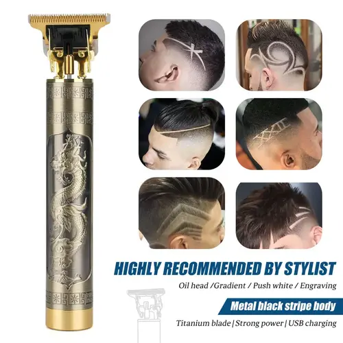 Men's Professional Titanium Cordless Charging Hair Trimmer - USB Rechargeable Wireless Hair Cutter for Hairstyling, Barber Enhancements, Personal Grooming Beauty & Personal Care Appliance