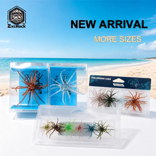 EXCROCK 2PCS/4PCS/6PCS with box Sea Urchin Soft Bait for Bass Trout Fishing, Floating Biomimetic Soft Lure, TPE Artificial Fish Attractant, Fishing Lures, Floating Swimming Lures