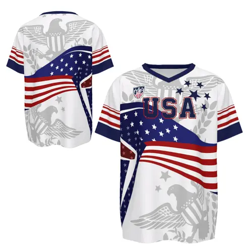 ⚽️V-Neck USA Bald Eagle Graphic Sports Shirt, 2026 USA Fans Jersey, Gift for Soccer Fans, USA Sports Jersey for Player