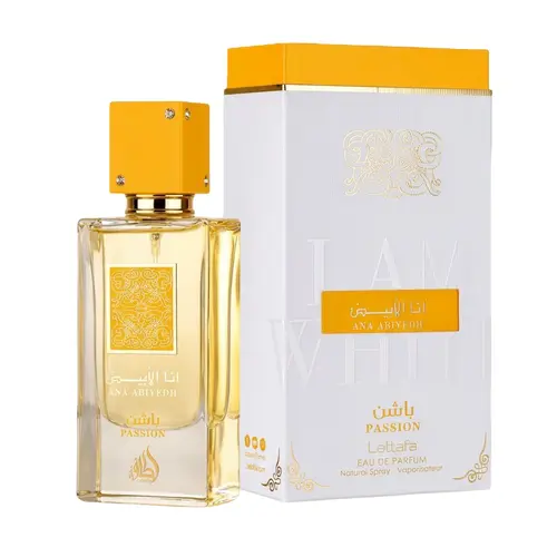 Lattafa - Ana Abiyedh Passion - Eau De Parfum – Sweet Creamy Vanilla, Juicy Passion Fruit & Soft Musk Unisex Fragrance | Warm Gourmand Perfume with Addictive Dessert-Like Scent | Long-Lasting Luxury Perfume 60ml (2.0 oz)