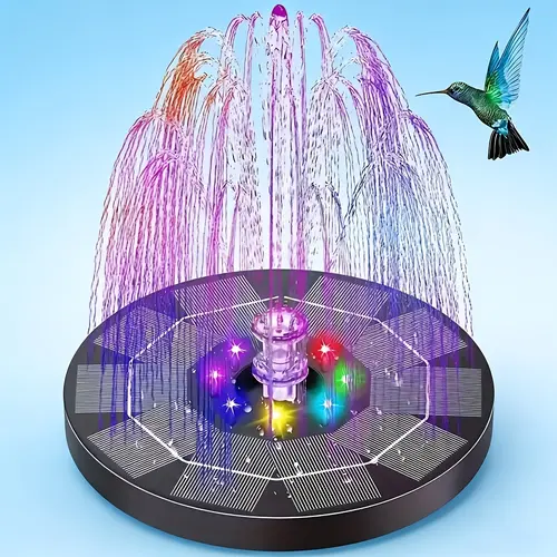 3.5W/5.5W LED Solar Fountain Pump with Built-In Battery, Detachable Elegant Design Outdoor Solar Fountain, Garden Accessories, Auto Sensing, Day-Night Usable, Nighttime Lighting Feature, Led Lights,sohochic