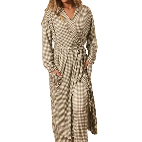 Solly Baby Women's Postpartum Pregnancy Hospital Wrap Robe - Soft Fabric, Breathable, Midi-Length, Tie Belt, Daily Rituals Sleepwear & Loungewear for Every Season